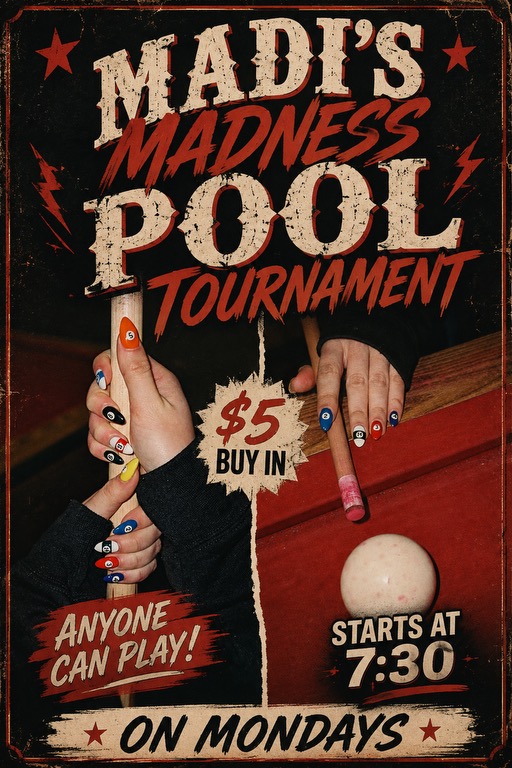 Madi's Madness Pool Tournament poster